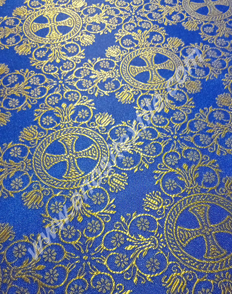 KL-017 Blue-Gold Brocade Fabrics